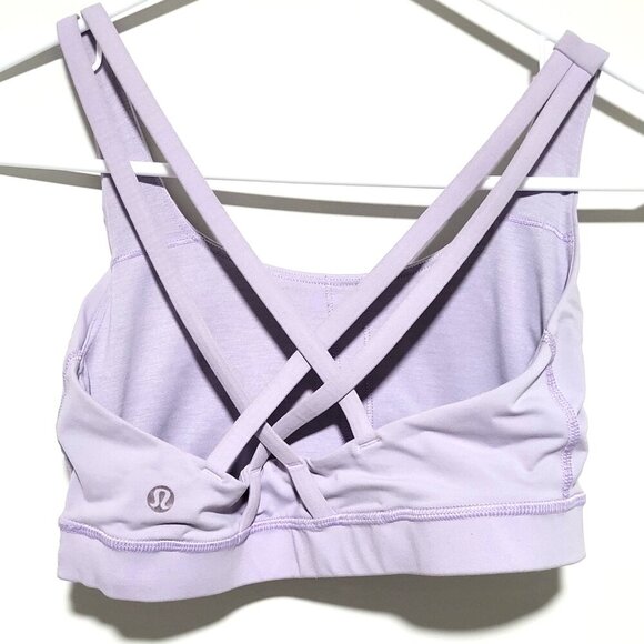 Lululemon Sports Bra XXS 2/4 Womens Strappy Lavender Purple Training Energy Yoga - Picture 2 of 5